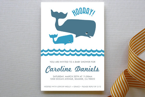 Whale Baby Shower Invitation