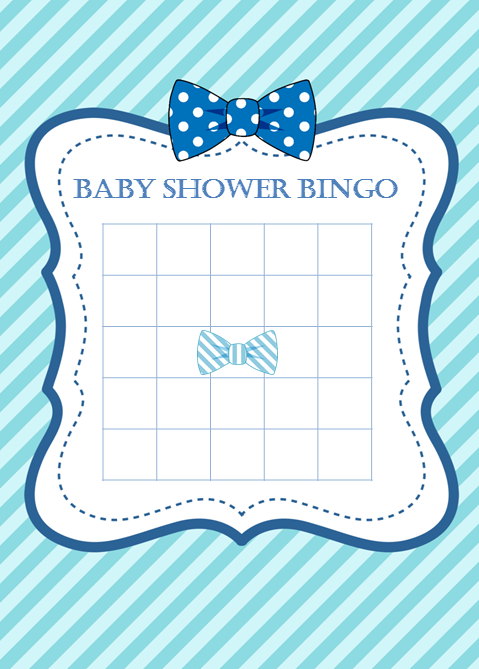 Printable Little Man Baby Shower Bows Blank Bingo Cards