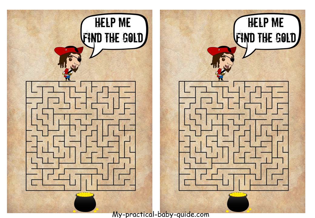 Free Printable Pirate Birthday Maze Game