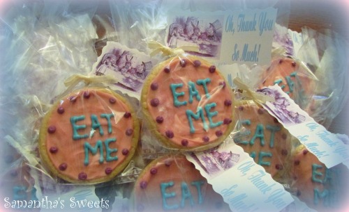Alice in Wonderland Baby Shower Eat Me Cookies