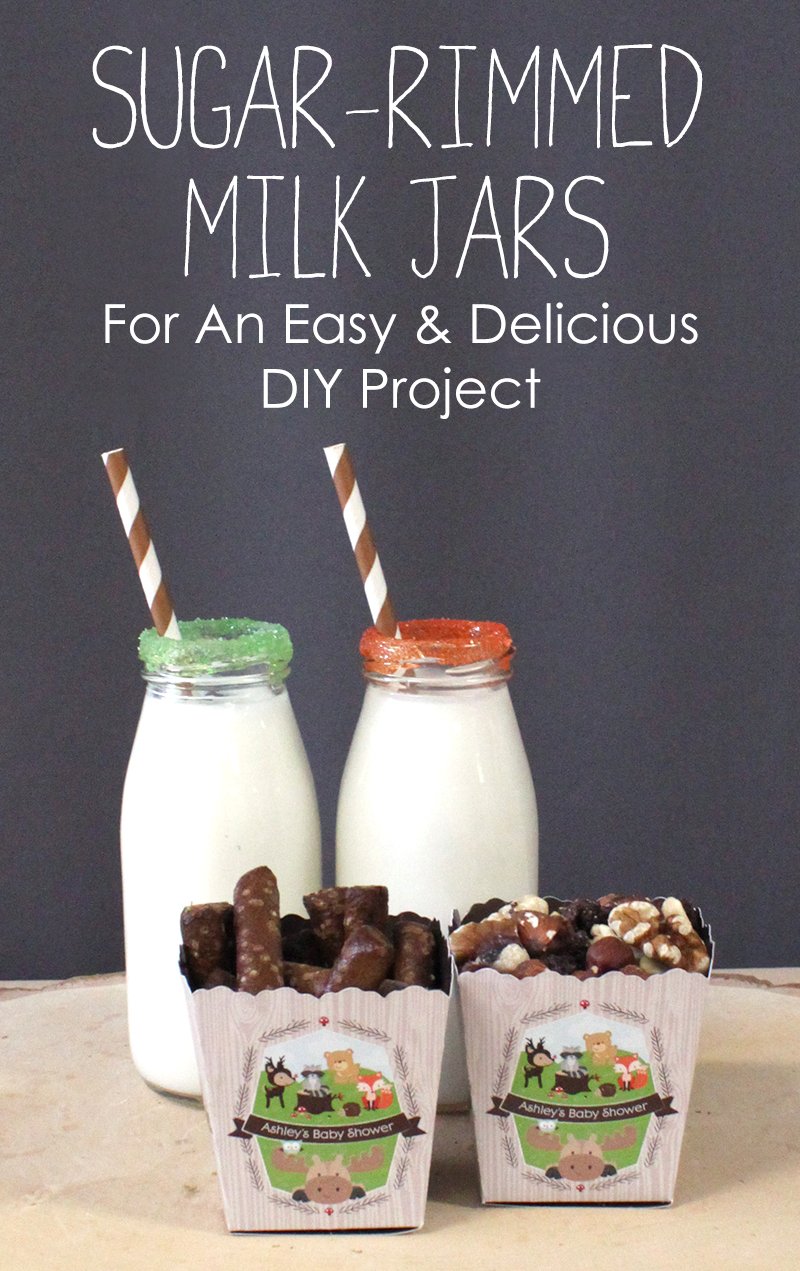 Sugar Rimmed Milk Jars Dessert Table Decorations